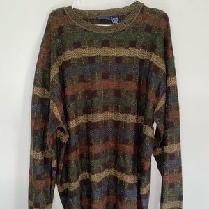 Harbor Bay Sweater XXL Tall Vintage Check Pattern